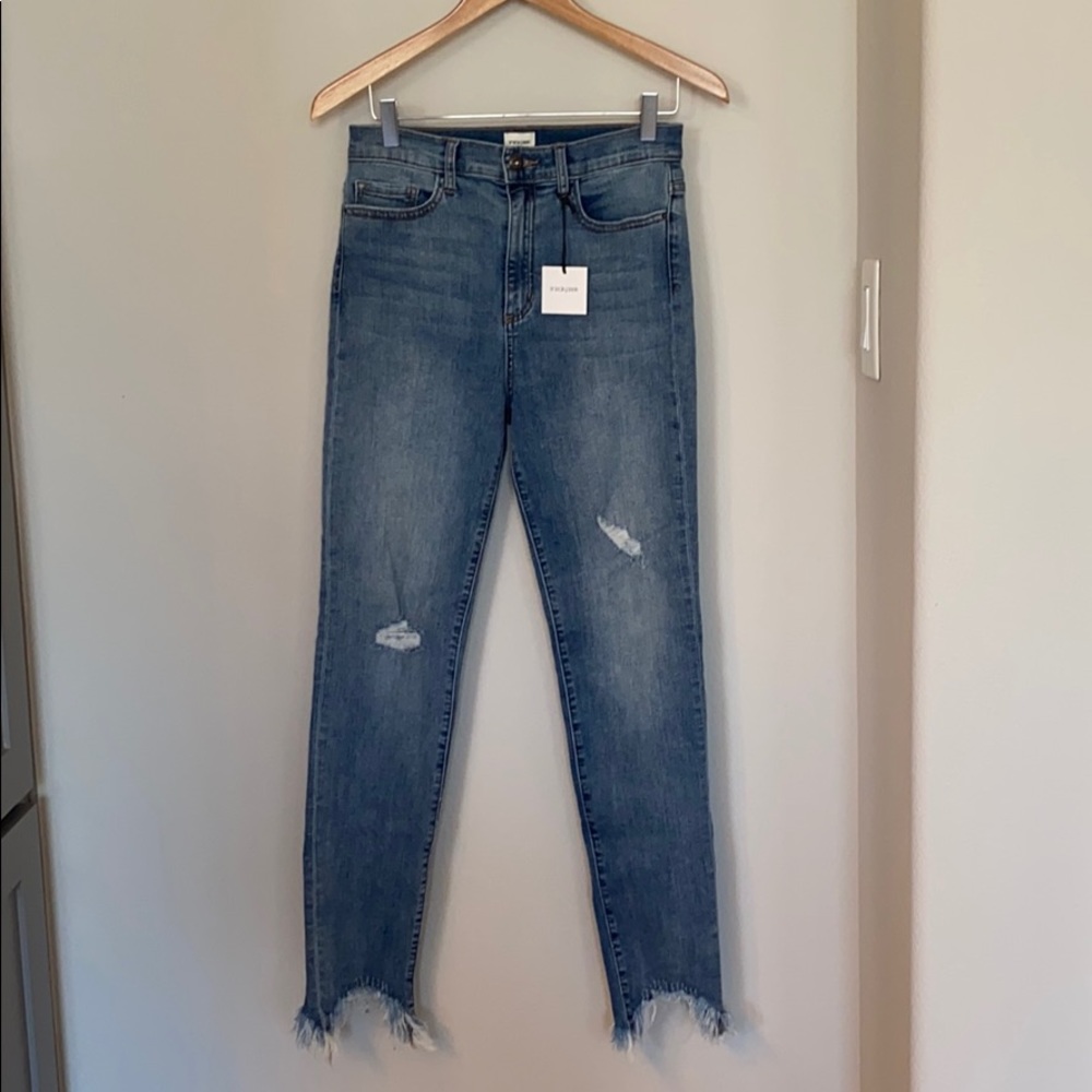 Sneak Peek Freyed Hem Distressed Jeans